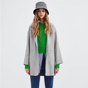 Zara TRF Felt Grey Coat/Jacket
